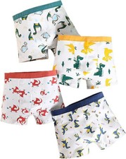 4er Pack Boys’ Boxer Shorts m. Dinosaurier Motiv, Underwear 95%Cotton Gr. 98/110