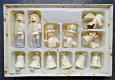 12-teiliges Set Christbaum-Schmuck - Weihnachtsbaum-Behang aus Holz