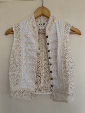 Wunderschöne ZARA Boho / Hippie Spitzen Weste, Gr. M
