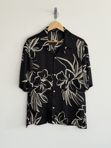 Zara schwarz blumen hemd - blumen,