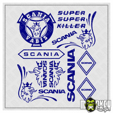 Tamiya LKW Aufkleber SCANIA Set 14-teilig 1:14 1:16 Modellbau Sticker blau