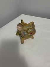 Pig Piggy Coin Bank Cast Metal