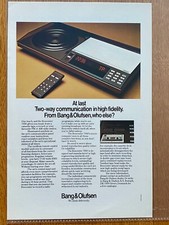 Bang & Olufsen Beocenter 7000 Tape Original 1979 Vintage Advert Werbung Reklame