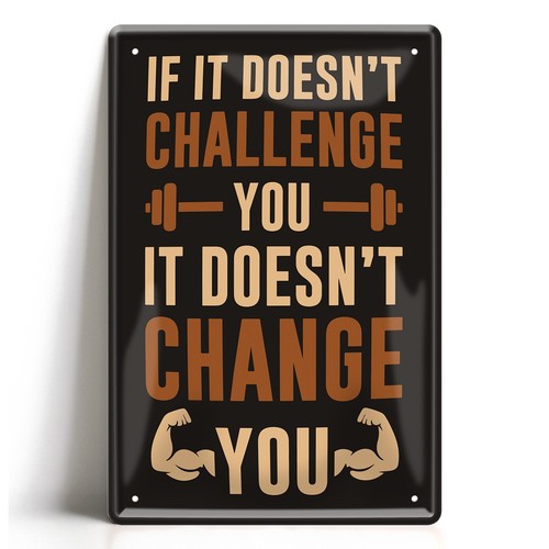 Fitness motivation blechschild - motivation,