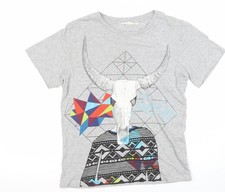 H&M Jungen T-Shirt grau Grafik