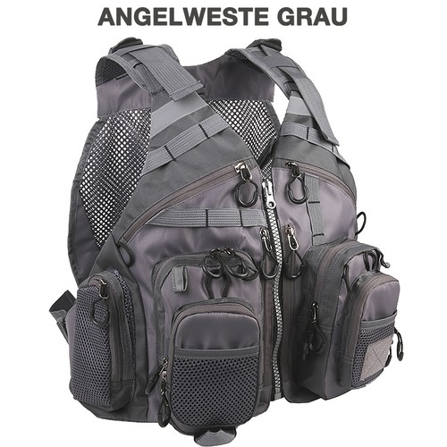Fliegenweste angelweste grau - angelweste,