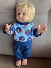 Kleidung/Schlafanzug für Müller Wichtel 32 cm, blau,Füchse