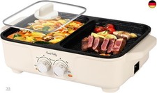 Food Party Hot Pot und BBQ Grill Elektrisch Tischgrill Hotpot Topf Elektrogrill