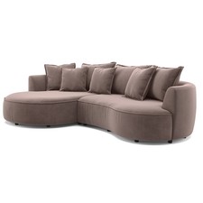 Ecksofa - cacao - Samt - 287