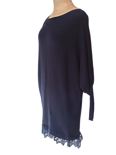 Damen fein strick kleid spitze - kleid,