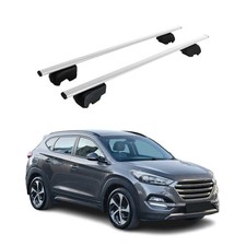 Dachträger Grundtäger für Hyundai Tucson mk3 2015-2020 75kg Metall Silber 2 tlg