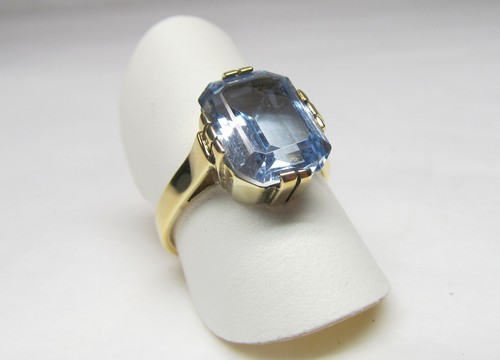 Ring 333er gold mit blau - mit,