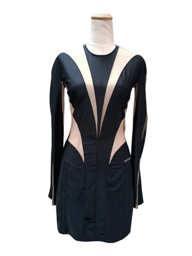 Mugler minikleid schwarz - minikleid, nude