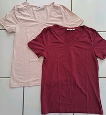 2 x Blue Motion Shirt  Basic  Gr. S/M bordeauxrot rosa nude Baumwolle kurzarm