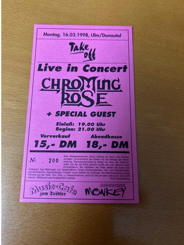 Chroming rose konzertkarte - rose,
