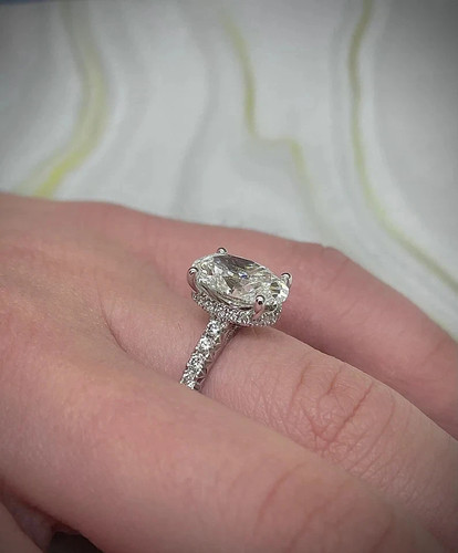 Feiner ovaler diamantring - ovaler, 14
