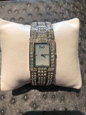 Funktionierende Damen Armbanduhr D&G dolce&Gabbana Time Edelstahl mit Strass 