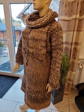 LANGHAAR MOHAIR PULLOVER ROLLKRAGEN TURTLENECK GROBSTRICK HANDMADE XL NEU 