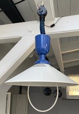 Hängelampe, Weiß- Blau, ausziehbar,  (guter Zustand)