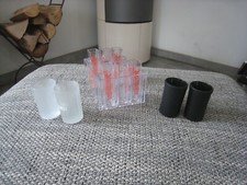 4 Jägermeister 2cl Shot Kurze Acryl Glas Stamper Reagenzglas + Ständer +4 shots