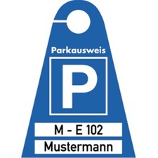 Schild Parkausweis blanko zur
