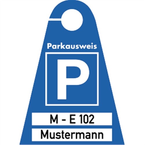 Schild parkausweis blanko zur - parkausweis,