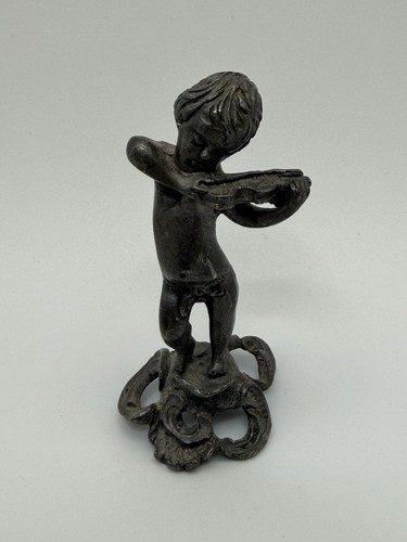 Peltro putto figur - putto, geige