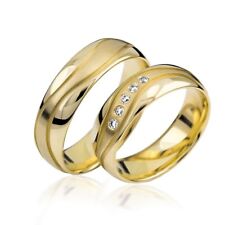 2x333 GOLD Trauringe PAARPREIS Eheringe Paarringe INKL Steine+Gravur!Gelbgold