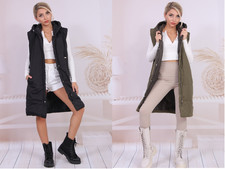 "Damen Lange Steppweste mit