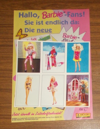 Seltene werbung panini barbie - seltene,