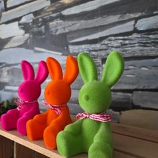 3 x Flock Hase Figur 15cm