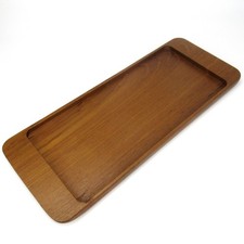 Schönes Teakholz Tablett Vintage 60er 70er Jahre Wooden Tray Teak 35,5cm
