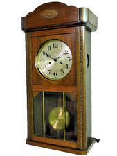 Wanduhr Regulator Pendeluhr Gustav Becker Nussbaum-Holz Trio Gong