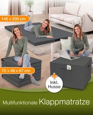 dibea Klappmatratze 3in1 140x200 Gästematratze Schlafmatratze grau