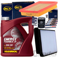 FILTERSET SATZ+BOSCH ZÜNDKERZEN+5W30 ÖL passend für NISSAN MICRA III 3 K12