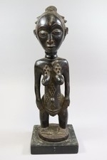 49cm Fruchtbarkeitsfigur Geisterfrau Holz geschnitzt Baule Elfenbeinküste(GV517)