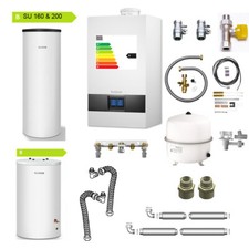 Buderus Logaplus Paket W22 Gasbrennwert Heizung GB172i.2 BC400 Speicher Zubehör