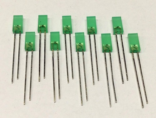 Stück led grün - 10, rechteckig
