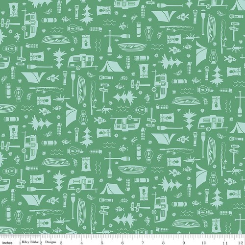 Let camp green - green, happy