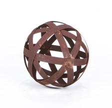 Kugel Rostkugel Dekokugel  Bänder Gartenkugel Metall mit Edelrost in 4 Größen