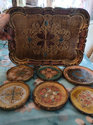 Vintage florentiner tablett - vintage,