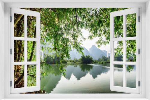 Fensterblick wandbild - fensterblick, 3d