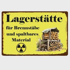 Blechschild Lagerstätte Brennstäbe und spaltbares Material 30x20cm TEL3705