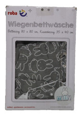roba Babybettwäsche miffy 80 x 80 cm - Bettwäsche Set 2 teilig - Hasen Motiv -