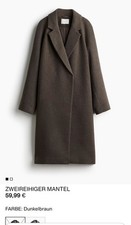 H&M Mantel Lang Wolle Braun 38