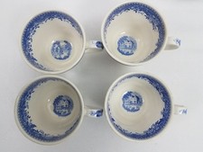 Villeroy & Boch Burgenland blau 4 Kaffeetassen Tasse 2 Motive 1960er Jahre
