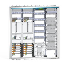Hager Komplettschrank 2 Zähler Verteiler 5-reihig mit APZ und Multimedia 1100mm