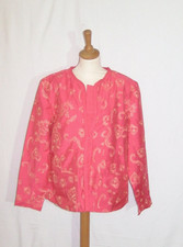 Damen-Jacke Indigo Moon, Gr. 46? (44), Langarm, pink mit Stickerei, Indien