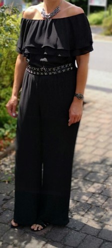 Eleganter jumpsuit schwarz mit - eleganter,