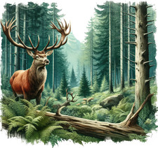 9X9 cm Autoaufkleber Hirsch im